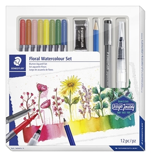 Staedtler Floral Design Journey set akvarela s vodenim bojama, 12 boja.